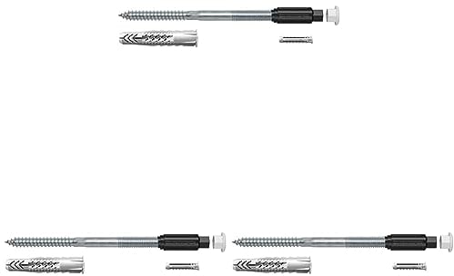 fischer Abstandsmontagesystem Thermax 10/120 M10 (2) für Dämmstoffe, Dämmstoffdübel zur Befestigung leichter Lasten in Wärmedämmverbundsystemen, mit Anti-Kälte-Konus (Packung mit 3) Schwarz