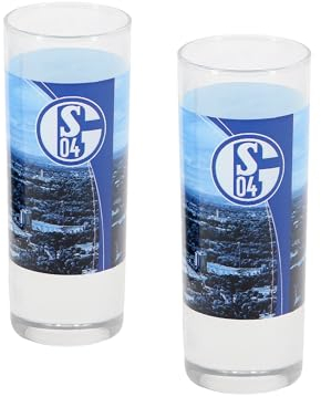 FC Schalke 04 Schnapsglas 2er-Set | je 7 cl | ca. 10,5 x 4 x 4 cm | spülmaschinengeiegnet