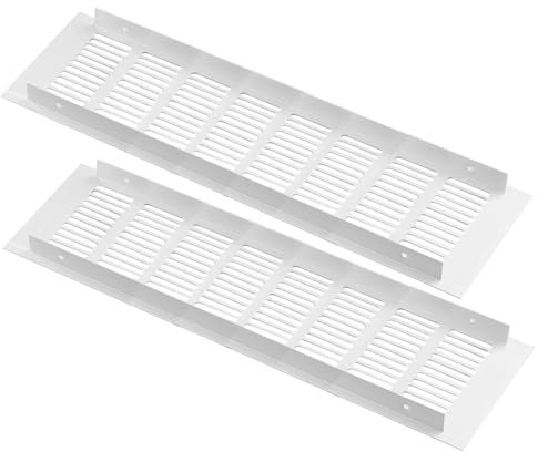 ZESLIV Rejilla de ventilación (2 unidades, aluminio, 100 x 350 mm), color blanco