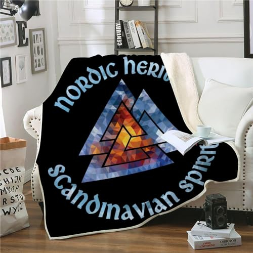 WIKINGER Kuscheldecke Sherpa Decke 100x130 cm Mikrofaser Super Weich und Warme Winter Blanket 3D Wohndecke Kinder Fleecedecke Flauschige Sofadecke für Sofaüberwurf Tagesdecke