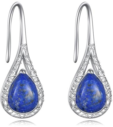 YAFEINI Lapislazuli Tropfen Ohrringe Sterling Silber - Durchziehende blaue Lapis Ohrringe Schmuck Geschenke für Damen und Mädchen