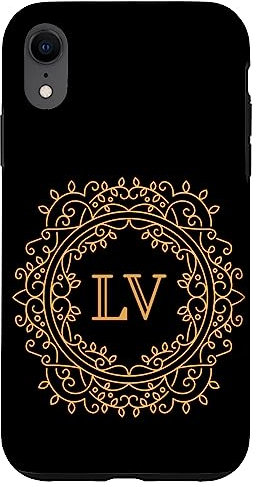 iPhone XR LV Monogram Elegant Floral Luxury Letter LV Initials Case
