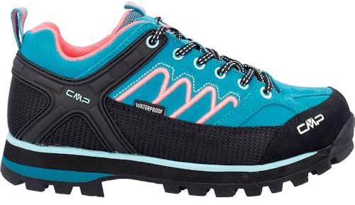 CMP Moon Low Wmn Trekking Shoe WP, Walking Damen, Teal-Red Fluo, 37 EU, Teal Red Fluo, 37 EU