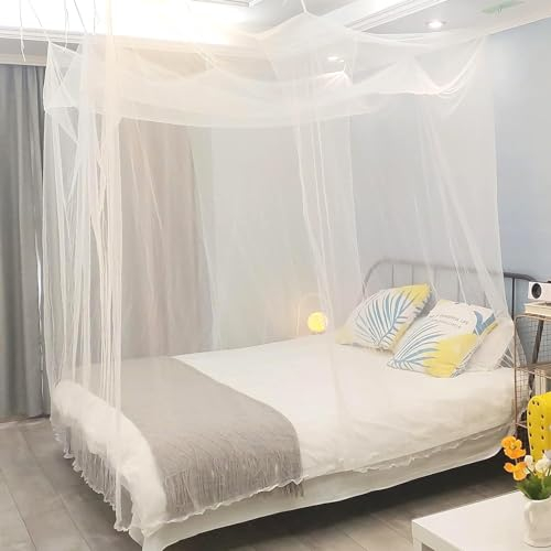 Rierousy Zanzariera da viaggio a forma di cubo, 220 x 200 x 200 cm, colore bianco, zanzariera, letto matrimoniale per casa e esterni, borsa per il trasporto, NX-wenzhang01