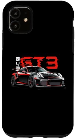 Hülle für iPhone 11 Rotes GT3 RS Tokyo Glitch Retro JDM Japanisches Kunstauto Tuning