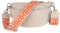 MIRROSI® Bauchtasche Damen, Echtleder, Made in Italy, Umhängetasche, Brusttasche, Crossbody Bag (1 Tasche & 2 Gurte) (Beige (NN Orange), Große Tasche (28x18x9cm))