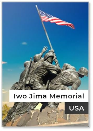 WASH – Iwo Jima Memorial in Wash, USA, Gedenkstätte für alle Mitarbeiter der United States Marine Corps, die seit 1775 zur Verteidigung ihres Landes gestorben sind, Design 2, Kühlschrankmagnet