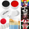 Afflano Cara Grande Pinturas Corporales Blanco Negro Rojo, Joker Zombie Vampiro Payaso Maquillaje, Esqueleto Halloween Maquillaje para Adultos, Pintura Facial Kit Con Pinceles Payaso Nariz Esponjas