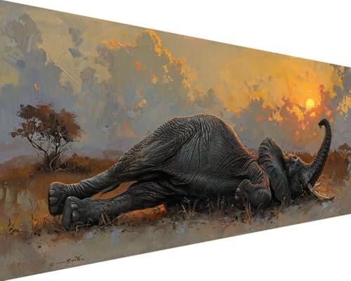 5D Diamond Painting Tier Diamant Painting Bilder Elefant Diamond Art Painting Erwachsene Kinder DIY Quadrat Diamant Kunst Malerei Stickerei Set Kreuzstich Bilder Home Wand Decor Gifts 40x80cm F-D-W