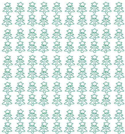 Tyenaza 100 Stück geformte Büroklammern, grüner Weihnachtsbaum-förmiger Metall-Galvanikprozess, tragbare Büroklammern für die Organisation von Dokumenten