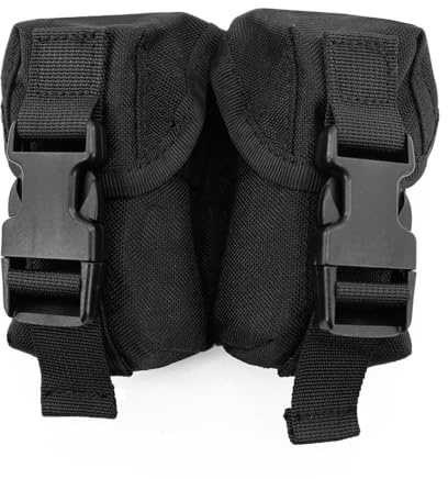 Double Grenade Pouch Vest, Waterproof Airsoft Grenade Vest Adjustable Modular Grenade Vest with Portable Buckle Clips for Hunting Shooting Airsoft