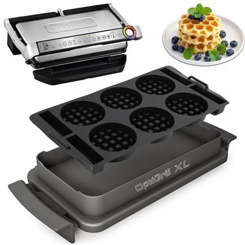LIVE4COOL OptiGrill XL Waffeleinsatz – Silikon Waffelplatten kompatibel mit Elite XL, Plus XL, 4in1 XL – Lebensmittelechtes Silikon – Spülmaschinengeeignet, für Belgische Waffeln & kreative Rezepte