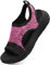 DimaiGlobal Damen Sommer waschbare Slingback Orthopädische Slide Sport Sandalen Leichte Strick Sandalen Mesh Weiche Sohle Freizeit Damenschuhe 39EU Magenta