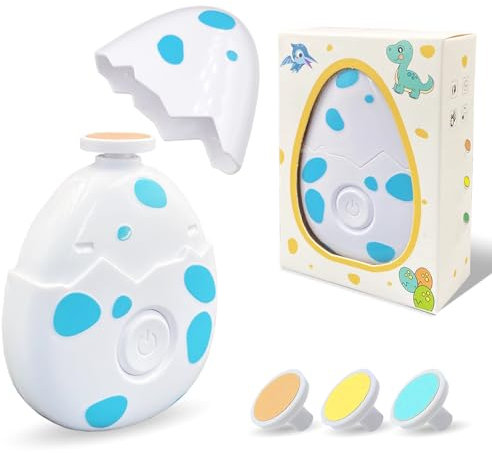 Yeefunjoy ima Electrica Uñas Bebe, Lima de Uñas Huevo de Dinosaurio Eléctrica Con 3 Cabezales de Molida Eléctrico Cortando las Uñas para Bebés Cortauñas Poco Ruido para Recién Nacidos y Niños Pequeños