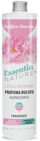 ESSENTIA Profumo per Bucato Linea Intense con Igienizzante, Profumatore Bucato per Lavatrice con Estratti di Oli Essenziali Naturali (Soffice Bucato, 250 ml, confezione da 1)