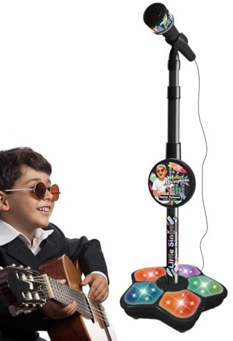 Microphone pour Tout-Petits avec Pied – Microphone sur Pied pour – Microphones karaoké en Mode MP3 pour Chanter Les Anniversaires des Filles et des garçons
