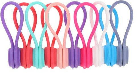 KONTONTY 10stücke Magnetische Kabelbinder Für Home Office Und Schule Wiederverwendbare Kabelorganisation Mit Silikon Und Magneten Für Sauberes Kabelmanagement