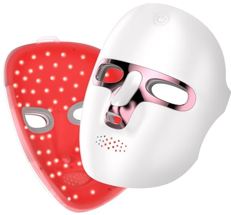 Cordless Beauty 7-Colour LED Light Therapy Mask for Face Spa Skin Care Mask | 90 Beads LED Face Mask, Portable Red Light Mask, Skin-Friendly Silicone & Eye Protect, USB Rechargeable