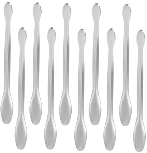UKCOCO 10 pièces Cuillères de Laboratoire Inox à Double Tête Cuillères de Mesure pour Échantillonnage et Mélange Spatules Pratiques pour Chimie et Médecine