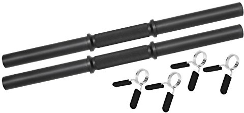 Bad Company BLK Kurzhantelstangen 51 cm mit glatten Auflageflächen Black-Oxid. inkl. Federverschlüssen 30/31 mm
