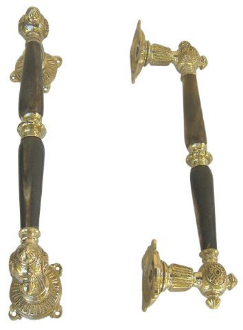 Gründerzeit Jugendstil Stossgriff Messing poliert #27-M