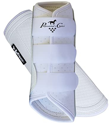 Professional's Choice Ventech Brushing Boots | All-Purpose Horse Boots | Hook & Loop Closure | Sold in Pairs | White Large