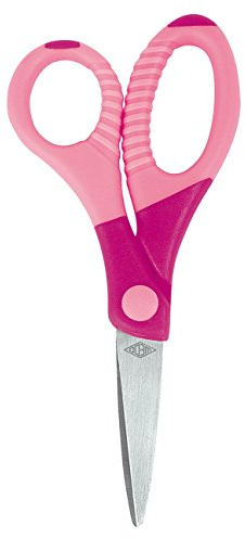 Wedo 0773509 Forbice in Acciaio Inox Gripy 5, 13.0 cm, Blister, Rosa