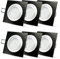 SSC-LUXon 6 Stück LED Decken Einbauleuchte dimmbar flach für 230V ohne Trafo als Set QF-2 schwenkbar Alu schwarz gebürstet für Deckeneinbau in warmweiß