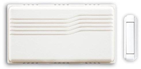 Heath Zenith SL-6296 Wireless Battery Operated Door Chime Kit with Horizontal Lines, White