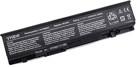 vhbw Batterie Compatible avec Dell Studio 1535, 15, 1537, 1536, 1558, 1557, 1555 Ordinateur Portable (4400mAh, 11,1V, Li-ION)