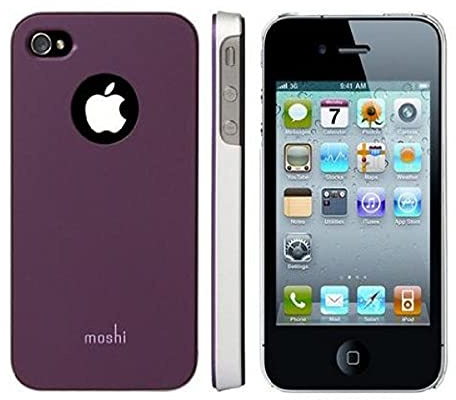 Moshi iGlaze 4 Snap-On Handytasche inkl. Schutzfolie für Apple iPhone 4 / 4S lila