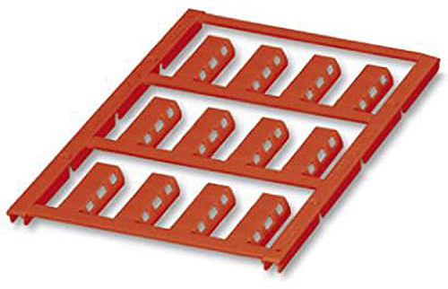 PHOENIX CONTACT UC-WMTBA (24X5) RD Kabelmarker, 24 mm x 5mm Schriftfeldgröße, 12 Einzelschilder, Rot, 10 Stück