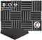 Arrowzoom 12 Paneles acusticos absorción Sonido Wedge Cuña Wedge 25x25x5cm Espuma acústica Aislamiento acustico Estudio de grabación Casas Estudios Azulejos Incombustibles Insonorizados Negro