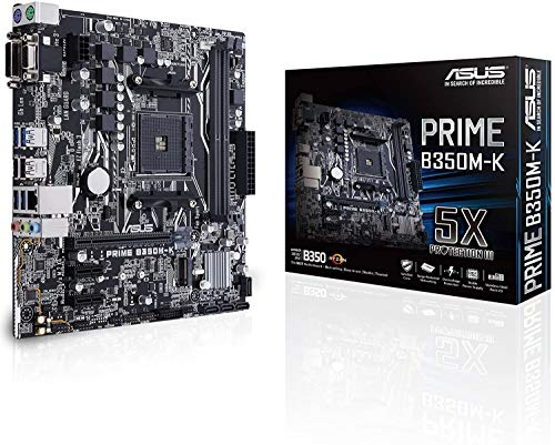 Asus Prime B350M-K Gaming Mainbaord Sockel AM4 (uATX, AMD B350, 2x DDR4-Speicher, USB 3.0, M.2 Schnittstelle)