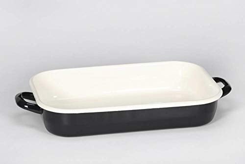 Krüger 14132TR Triest Square Frying pan, Casserole Dish, Enamel, Black