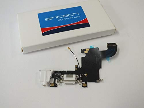 Sintech Ladebuchse Kopfhörerbuchse und Mikrofon Docking Port kompatibel mit iPhone 6S Lightning weiß