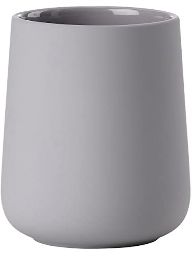 Zone Denmark Nova One Zahnputzbecher, Zahnbürstenbecher aus Keramik mit Soft Touch-Beschichtung, Durchm. 8 cm, Höhe 10 cm, Gull Gey