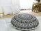 Popular Handicrafts Großer Hippie-Elefant-Mandala-Bodenkissenbezug – Kissenbezug – Pouf-Bezug rund Bohemian Yoga Dekor Boden Kissenbezug – 61 cm schwarz & weiß