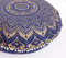 Popular Handicrafts Großer Hippie-Mandala-Ombre-Bodenkissenbezug – Kissenbezug – Pouf-Abdeckung rund Bohemian Yoga Decor Bodenkissenhülle – 61 cm blau gold