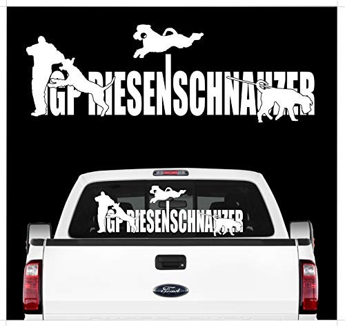 siviwonder Auto Aufkleber IGP ST Schrift Riesenschnauzer Schnauzer Autoaufkleber K9 Hundeanhänger ehemals IPO Hundesport Hundemotiv weiß
