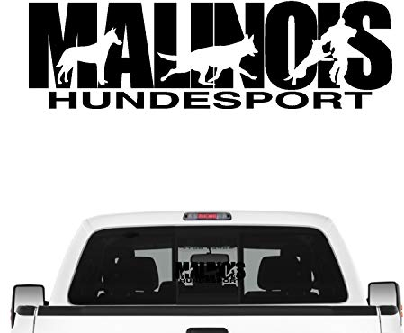 siviwonder Malinois Hundesport Auto Aufkleber Hund Folie Belgian Mali Schäferhund Farbe Schwarz, Größe 60cm