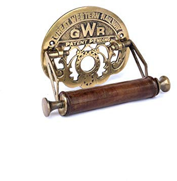 Traditional GWR Brass Toilet Roll Holder in Antique Finish