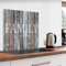 murando Glass Splashback for Kitchen Backsplash Cooker Protector Tempered Glass Decorative Wall Art Panel Heat Resistant Graphic 60x60 cm / 24x24 Family Wood Boards m-A-0956-aq-a