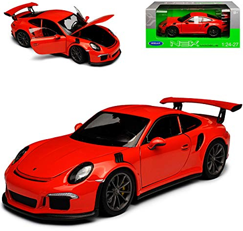 Welly Porsche 911 991 GT3 RS Coupe Orange 2011-2018 1/24 Modell Auto mit individiuellem Wunschkennzeichen