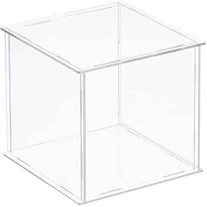 sourcing map Klare Vitrine Acryl Box Staubdichte Box Vitrine Zusammenbauen 25x25x25cm für Sammlerstücke Kunsthandwerk