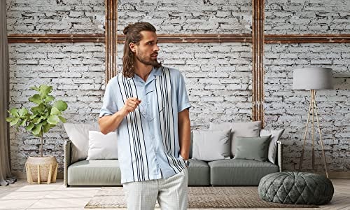 A.S. Création Livingwalls Fototapete 3D Steintapete Industrial Weiß Grau Braun 383511 The Wall 1,59 m x 2,80 m Wohnzimmer Flur Esszimmer