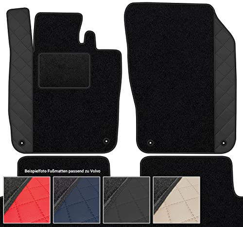moto-MOLTICO Fußmatten Auto Velours Autoteppiche Schwarz Automatten Set 4-teilig - Auffälliges Design - passend für Volvo S90 V90 ab 2016 (Schwarzes Muster)