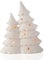 Teelichthalter Weihnachtsbaum Tannenbaum Adventsbaum X-Mas Tree, aus Keramik, cremeweiß, matt, Windlicht Beleuchtungsdeko Dekoration Geschenk Weihnachten Neujahr Winterzeit
