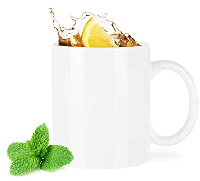 Konzept 11 - Kaffeebecher 300ml Set 4 Stk., Weiß, Teebecher aus Keramik, Trinkbecher Set für Coffee, Tee, Große Tassen, Spülmaschinenfest