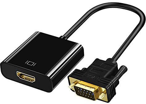 HDMI to VGA HDMI Female to VGA Male Adapter, HDMI to VGA Converter with 3.5mm Audio Jack Compatible with Monitor, PC, Roku, Xbox, TV Stick, Raspberry Pi, Nintendo Switch, Computer, Laptop…